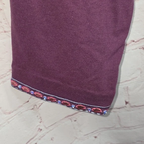 Soft Surroundings Dark Berry Playa Embroidered Jacket Open Beaded Womens 2X NWT - Picture 5 of 14
